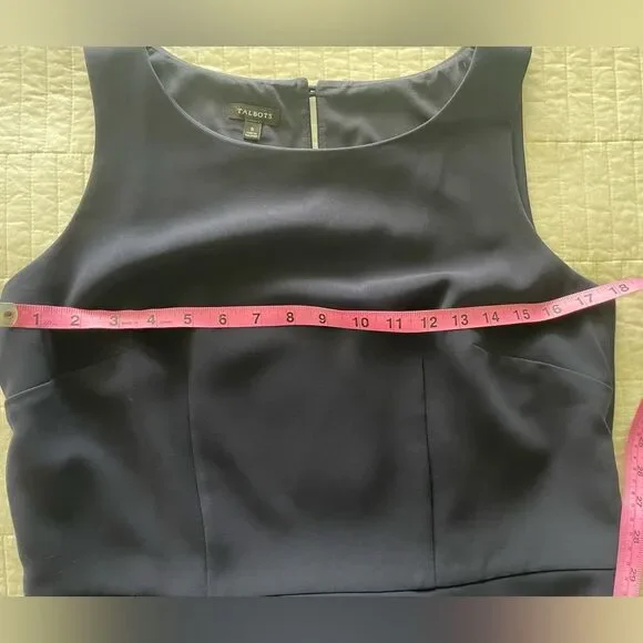 🔵 Talbots Navy Sleeveless Peplum Top – Rounded Neck – Size 6 - Picture 6 of 10